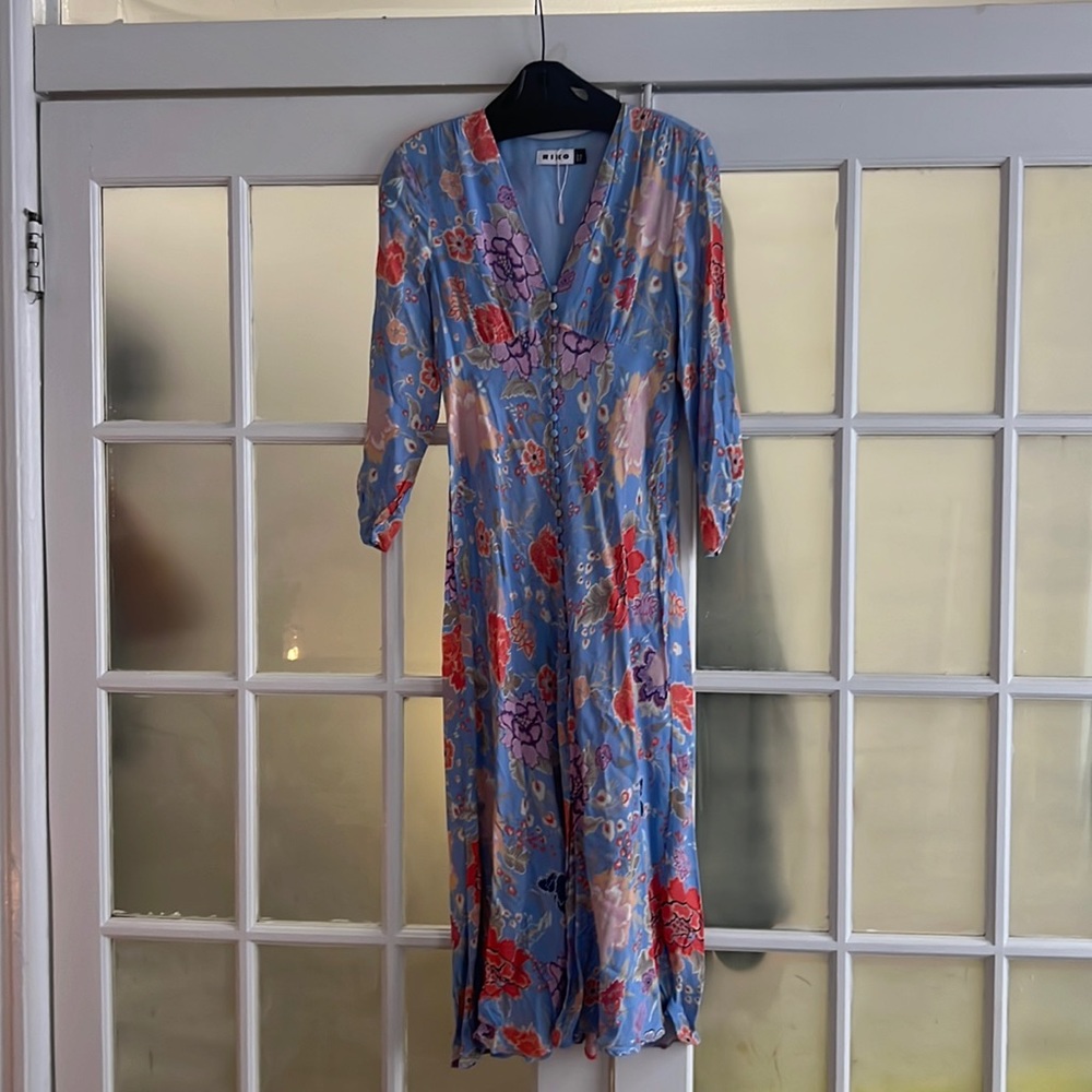 Blue floral dress from Rixo